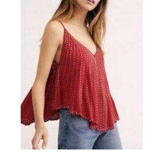 Free people red beaded top